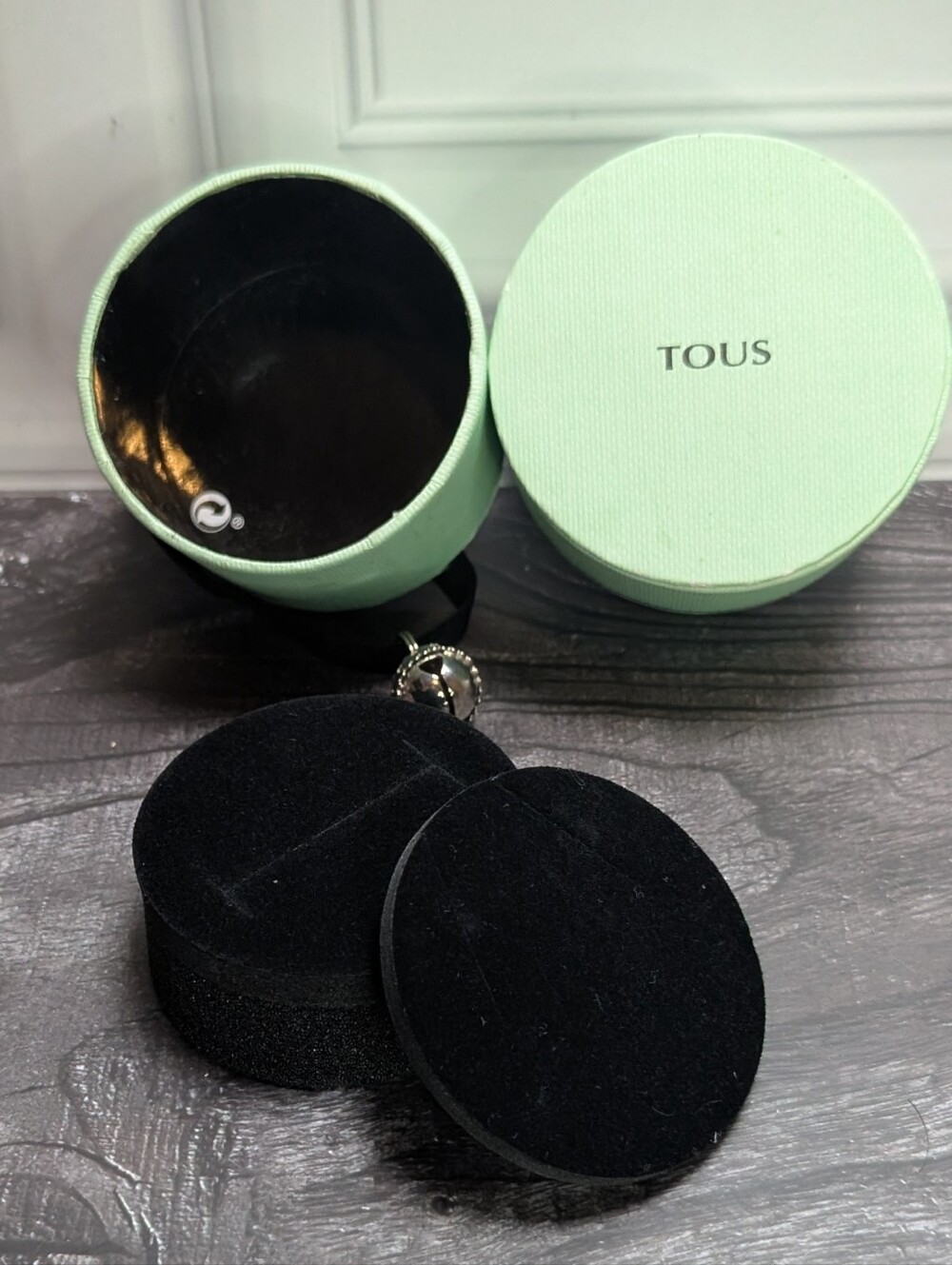TOUS Sage Mint Green Bear Bell Jewelry Charm Box Small Storage Gift Packaging